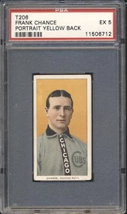 1909 - 1911 T206 SC 350/25 Baseball Frank Chance YELLOW PORTRAIT PSA 5 CUBS HOF - Picture 1 of 2