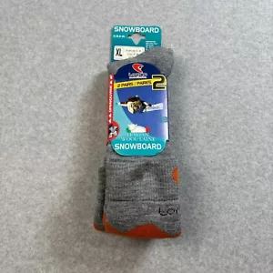 Lorpen Socks Men XL 13-15 Ski Snowboard Gray 2 Pack Italian Wool Winter Outdoor - Picture 1 of 9