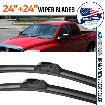 Juego de 2 limpiaparabrisas delantero para Dodge Ram 1500 2500 3500 02-08 24"24" Foto 1 de 4