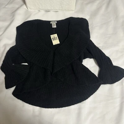 Guess Size Xs black LambWool Angora Sweater NWT - Image 1 of 4