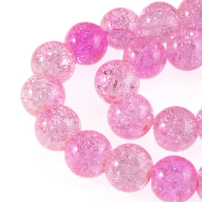 30 cuentas de vidrio rosa brillante - cuentas crujientes redondas de 10 mm - fabricación de joyas y manualidades Foto 1 de 3