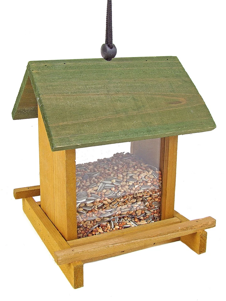 Holz Vogel Futterstelle zum Hängen 21cm - Futterhaus Futterstation Vogelhäuschen - Bild 1 von 1