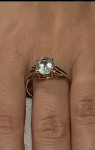 10 Karat Yellow Gold Aquamarine Lady's Ring - Picture 1 of 3