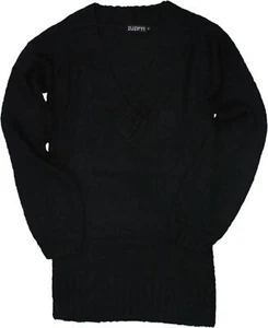 ZUZIFY Women's Wool Blend V-Neck Mini Sweater Dress. ZUZ0036 Large Medium - Picture 1 of 3