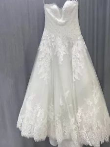 Brautkleid Spitze A-Linie Princessin Größe 38 Vintage La Sposa Neu - Bild 1 von 8