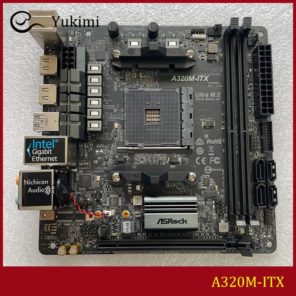FOR ASROCK A320M-ITX AMD AM4 DDR4*2 32GB HDMI 1.4 Mini-ITX Motherboard Test OK - image 1 of 4