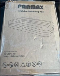⚡️ Panmax Aufblasbarer oberirdischer Schwimmen Kiddie Pool 96" x 56" x 22" NEU ⚡️ - Bild 1 von 2