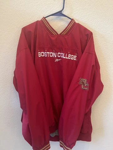 Boston College Reebok Pullover Windbreaker Jacket embroidered Size XL FLAW Cover