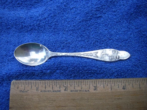 Good MONTEREY, California Sterling Demi SOUVENIR SPOON-CYPRESS Handle-EJ Towle Cover