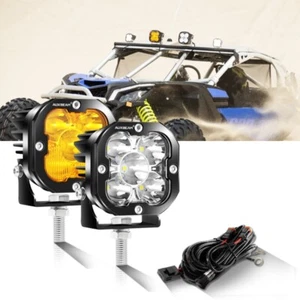 AUXBEAM 2PCS 3" LED Work Light Bar Flood Lights Driving Lamp Offroad Car SUV ATV - Picture 1 of 12