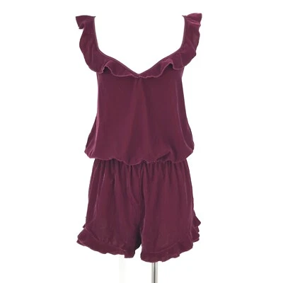 Victorias Secret Womens Romper Medium Purple Sleeveless Pullover Ruffle Sexy - Изображение 1 из 4