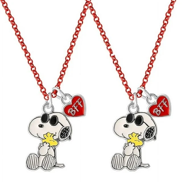 Peanuts Snoopy & Woodstock Best Friends Necklace Set of 2 with BFF Charm