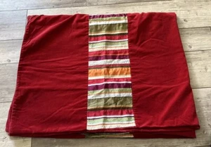 Throw Blanket Cover Red Velvet Grosgrain Ribbon Stripes 46 X 58 Inches - Picture 1 of 7
