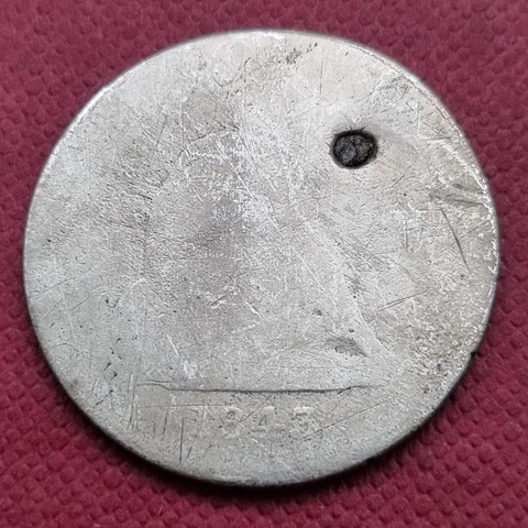 1843 Seated Liberty Quarter 25c Circulated cleaned plugged #50914 Cover