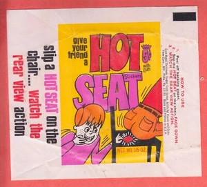 1967  FLEER  HOT SEAT  STICKERS  5 Cent  WRAPPER   - Picture 1 of 2