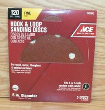 Ace (2005643) 120 Grit Fine 5" (inch) Diameter Hook & Loop Sanding Discs *NOS*