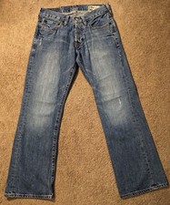 Hollister Hermosa Low Rise Boot 28x30 Distressed Faded Blue Jeans Button-Fly
