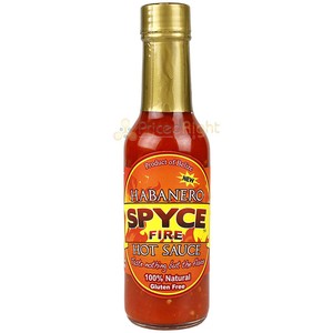 Habanero Spyce Fire Hot Sauce 5 Oz 100% Natural Blend Gluten & Msg Free