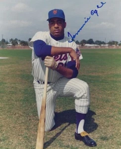 Signed  8x10 TOMMIE AGEE New York Mets Autographed photo  COA - Picture 1 of 1