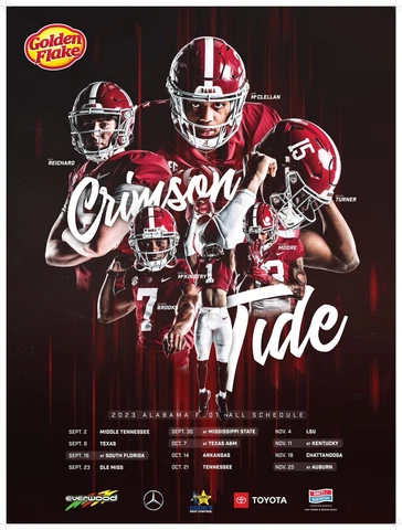2023 Alabama Crimson Tide Football Schedule A Day Poster Saban Jase Koolaid More Cover