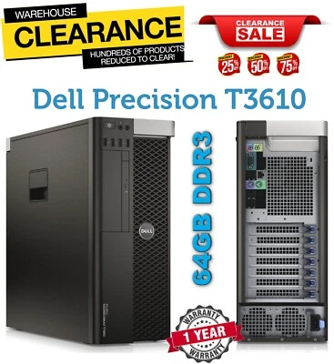 Dell Precision T3610 Xeon E5-2680v2 10-CORE 3.60GHz 64GB DDR3 512GB SSD+ 1TB HDD - Image 1 of 4