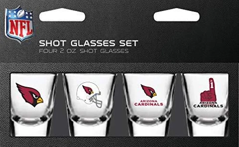 NFL Arizona Cardinals Shot Glass Set - 4 Pack Shot Glass Set Cover
