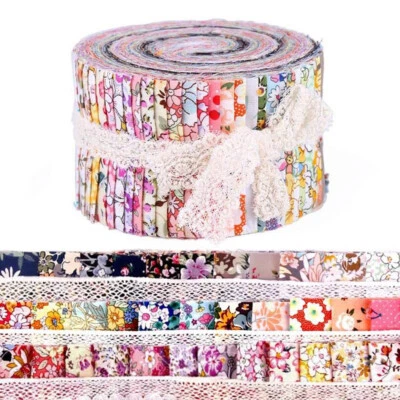 36 piezas de tiras de rollo de gelatina estampadas de tela de acolchado de algodón para retazos artesanales hágalo usted mismo Foto 1 de 4