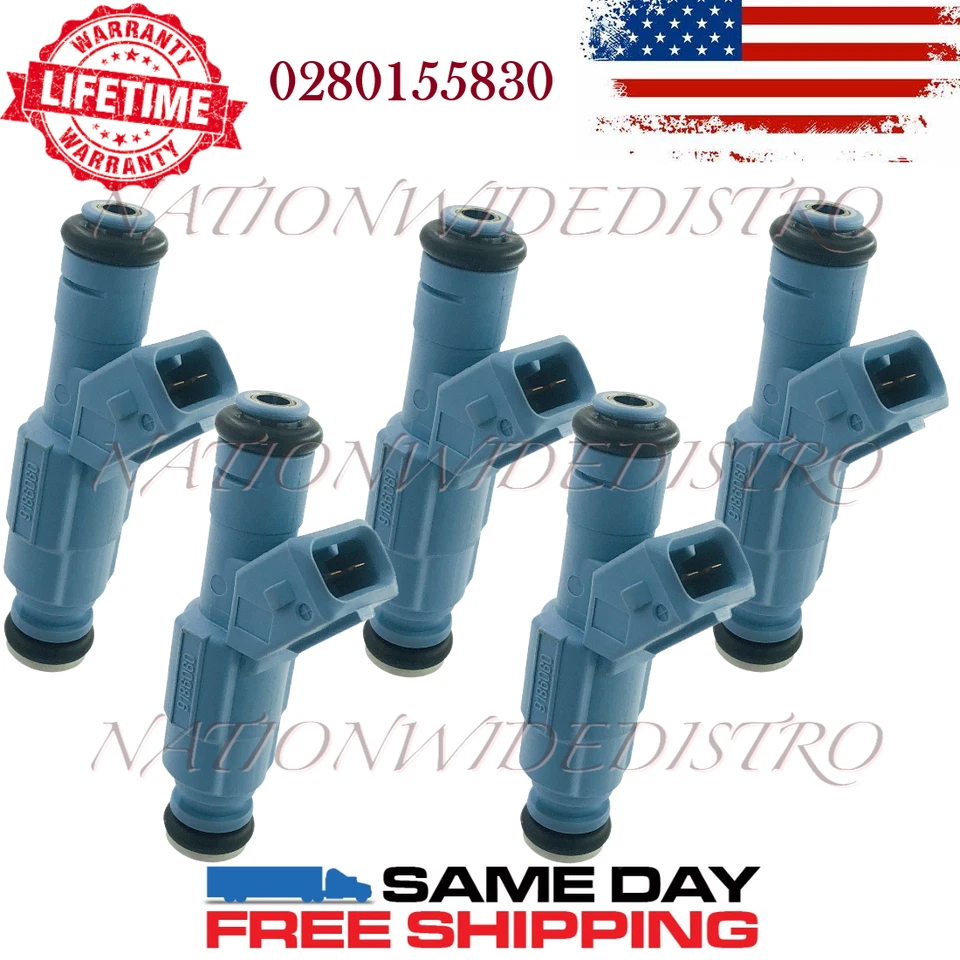 5x Inyectores de combustible Bosch OEM para 1999-2006 Volvo C70 V70 S60 2,3 L S80 2,5 L I5 Foto 1 de 4