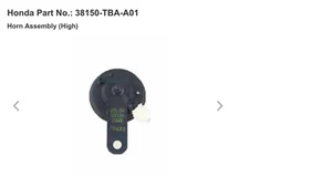 (1) BNIB New OEM 17-21 Honda Civic Front (High Note) Horn Assembly 38150-TBA-A01 - Picture 1 of 5