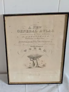 Antique Original 1817 A Arrowsmith World Atlas Cover / Title Page Framed - Picture 1 of 11
