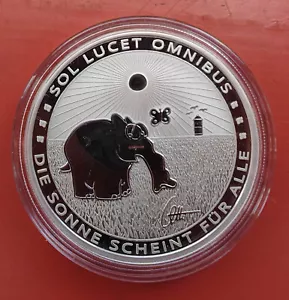 Die Sonne Scheint für Alle - Ottifant 1oz Silbermünze super Geschenk - Bild 1 von 2