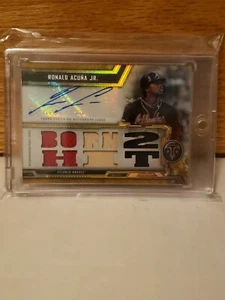 RONALD ACUNA JR. 2020 Topps Triple Threads Game Jersey Bat Autograph Auto # /9 - Picture 1 of 4