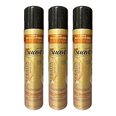 3 Pack Suave Professionals Keratin Infusion Dry Shampoo 4.3 oz Discontinued RARE - Image 1 of 4