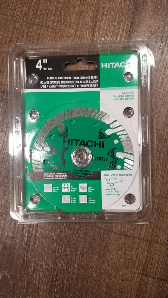 Hitachi 4" 105MM Premium Protegido Turbo Diamond Blade 728722 NUEVO Foto 1 de 1