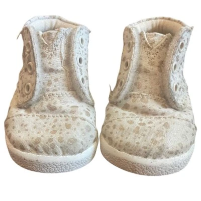 Toms White & Gold High Top Sneakers Size 3 Infant - Image 1 of 4