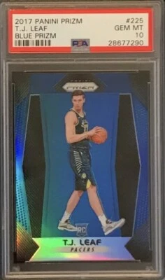 2017-18 TJ Leaf Panini Blue Prizm /199 Rookie RC #225 PSA 10 POP 4 - Image 1 of 2