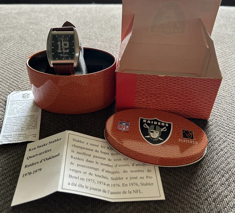 Vintage Ken Stabler Oakland Raiders Mens Wrist Watch NFL Football NIB 2004 Cover