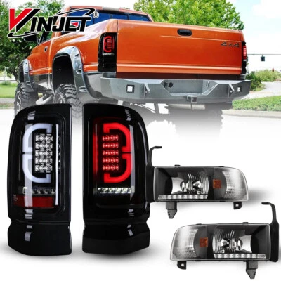 Faros LED DRL negros + luces traseras LED para Dodge Ram 1500 2500 3500 1994-2001 Foto 1 de 4