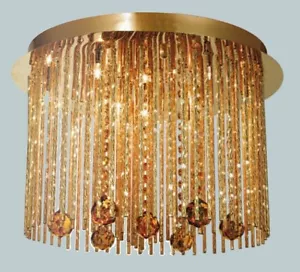 Searchlight "Beatrix", 9-light Gold & Crystal Chandelier Ceiling Light. 9099-9go - Picture 1 of 1