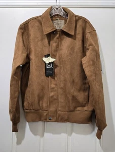 Chaqueta Bomber Reportage RGA Para Hombre Talla Mediana Dorado Marrón Gamuza Sensación Cremallera - Imagen 1 de 18