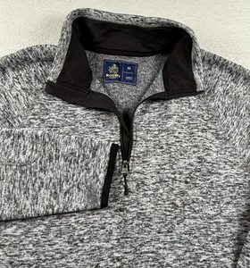 Rugby University Sweater Mens XL Heather Gray Quarter Zip Tight Knit Warm Wear - Picture 1 of 7