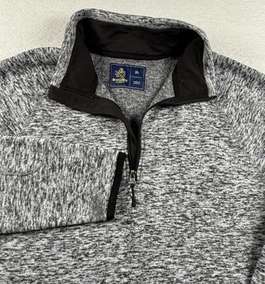 Suéter masculino rugby universitário XL urze cinza quarto de zíper malha apertada desgaste quente - Imagem 1 de 4