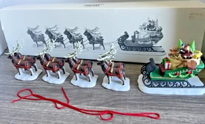 Department56 Sleigh & 8 Tiny Reindeer North Pole Series Chrstmas Village 5611-1 - Picture 1 of 8