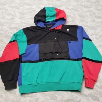 Sudadera Spyder Para Hombre XL Multicolor Pullover con Capucha Patchwork Foto 1 de 4