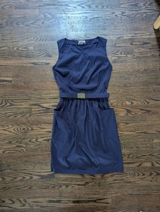 PRADA Milano Tank KLEID ärmellos blau Midi Rundhals Knie Gr. 42 US 6 große Taschen - Bild 1 von 11