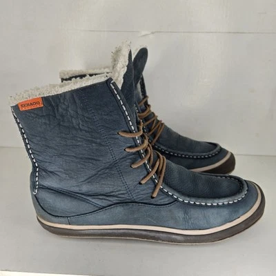 Botas al tobillo Sebago ajustadas de cuero con encaje forradas de piel para mujer talla 10 azul esquimal UGG cálidas Foto 1 de 4