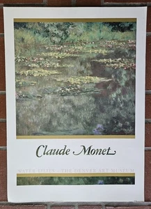 Claude Monet Water Lillies - The Denver Art Museum 1987 Litho In USA 20"x28" - Picture 1 of 5