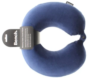 Almohada de viaje de banco con cierre de perno de presión azul marino talla única - Imagen 1 de 3