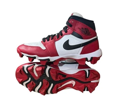 Jordan 1 Mid Cleats Kids Size 6Y Baseball Softball Football Lacrosse HF6883-106 - Image 1 of 4