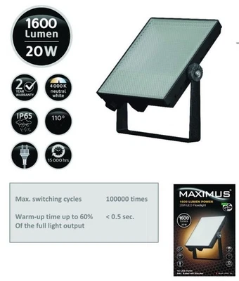 Maximus 1600 Lumen 20W LED Werkstattlampe Fluter Flutlicht Leuchte Strahler IP65 - Bild 1 von 4